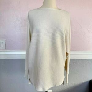 Chelsea & Violet Womens Wool Blend Boatneck Top, Size L/Ivory and Size M/Wine